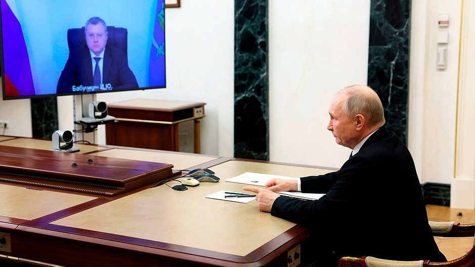 Бабушкин представил Путину доклад о развитии Астраханской области